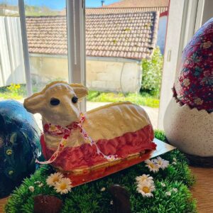 Agneau glacé Vanille-Framboise  8/10 pers.